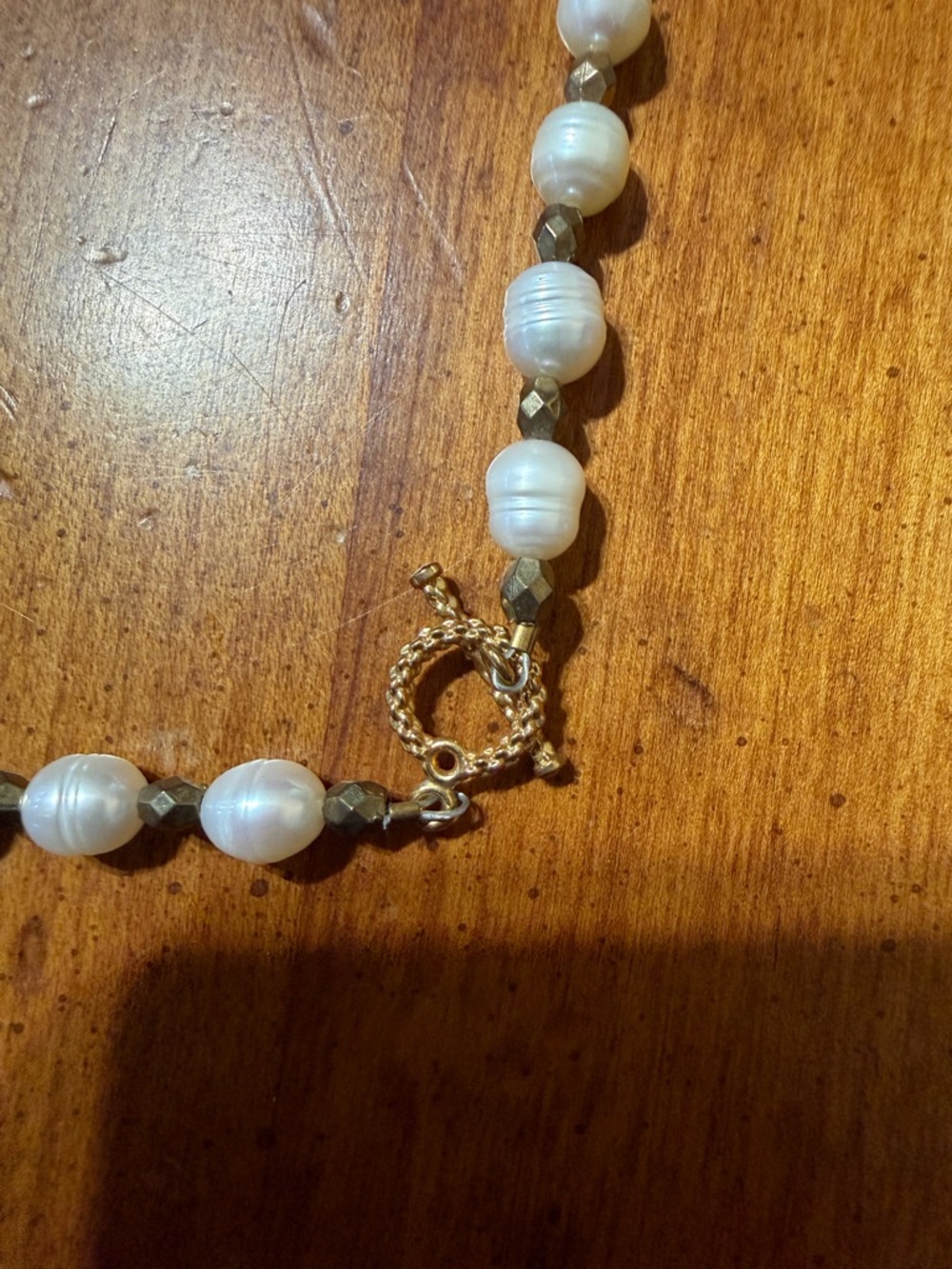 Vintage Genuine Baroque Pearl Necklace Gold Filigree & Pearl Pendant 36” Length - Picture 3 of 6